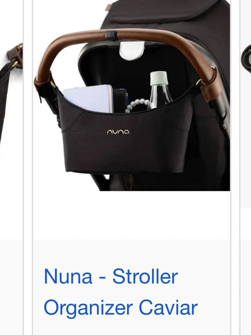 Black NUNA stroller organizer